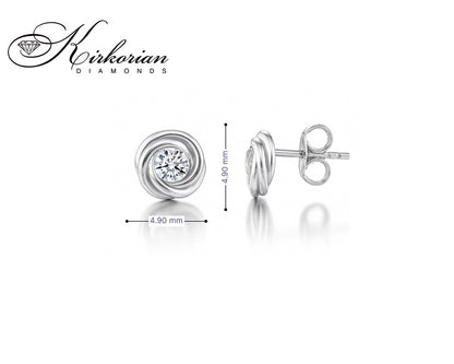 Елегантни обеци от бяло злато 18k с диаманти 0.08ct – модел S253889