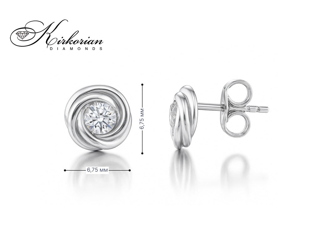 Преплетени обеци от бяло злато 18k с диамант 0.27ct – модел S253891