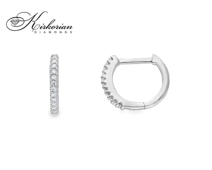 Детски обеци халки от бяло злато 18k с диаманти 0.06ct – модел S254004