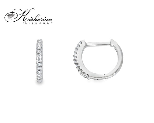 Детски обеци халки от бяло злато 18k с диаманти 0.06ct – модел S254004