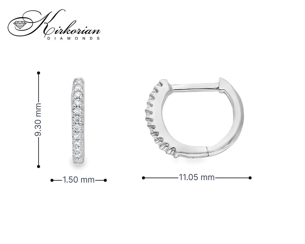 Детски обеци халки от бяло злато 18k с диаманти 0.06ct – модел S254004