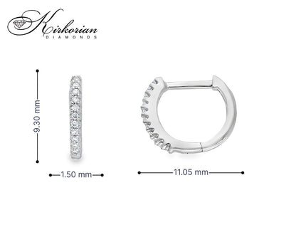 Детски обеци халки от бяло злато 18k с диаманти 0.06ct – модел S254004