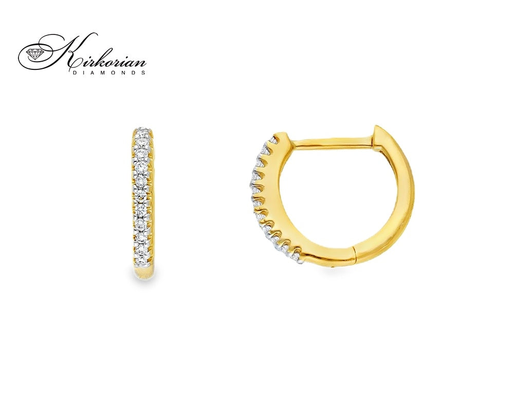 Детски обеци халки от жълто злато 18k с диаманти 0.06ct – модел S254005