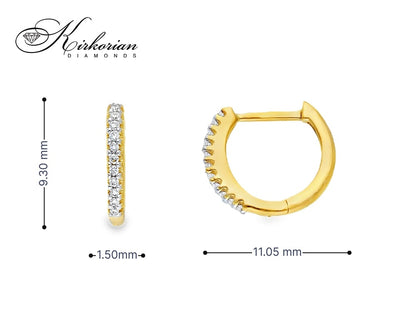 Детски обеци халки от жълто злато 18k с диаманти 0.06ct – модел S254005