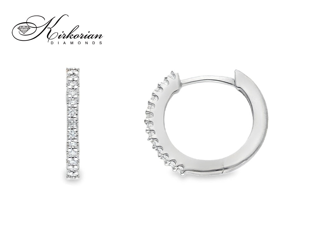 Фини обеци халки от бяло злато 18k с диаманти 0.09ct – модел S254008
