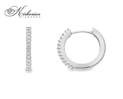 Фини обеци халки от бяло злато 18k с диаманти 0.09ct – модел S254008