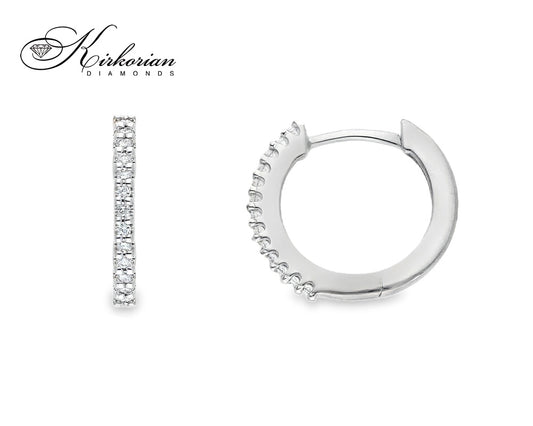 Фини обеци халки от бяло злато 18k с диаманти 0.09ct – модел S254008