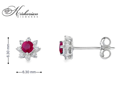 Обеци от бяло злато 18k с рубини 0.33ct и диаманти 0.16ct – модел S262366RB