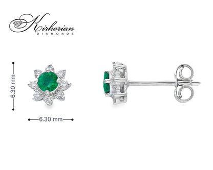 Обеци от бяло злато 18k със смарагди 0.26ct и диаманти 0.16ct – модел S262366SB