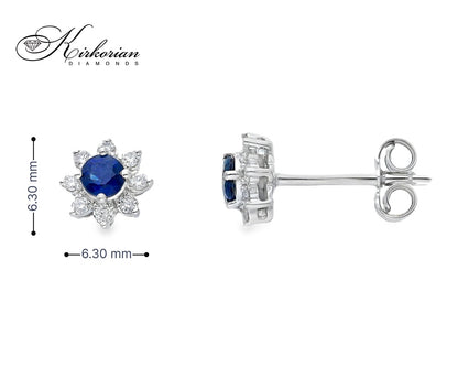 Обеци от бяло злато 18k със сапфири 0.34ct и диаманти 0.16ct – модел S262366ZB