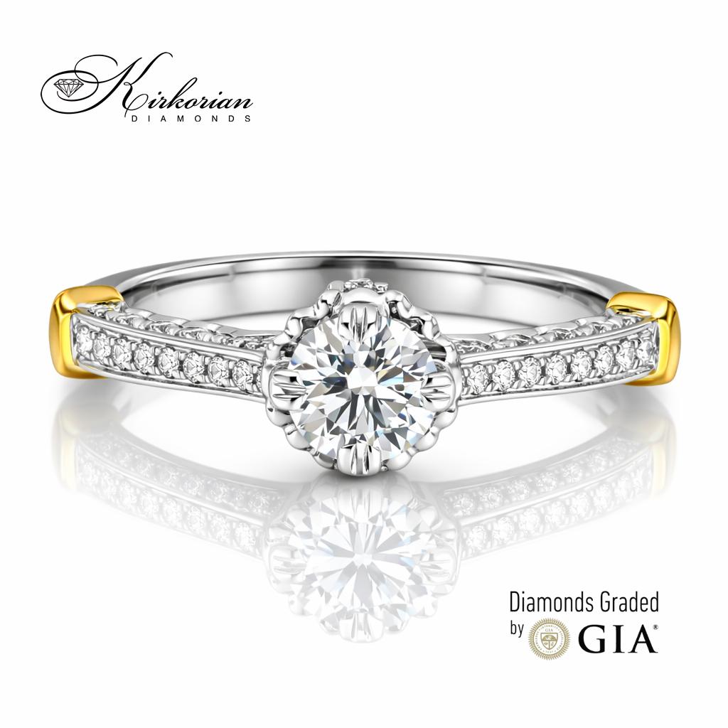 диамантен годежен пръстен 0.65 ct GIA сертифициран модел T112