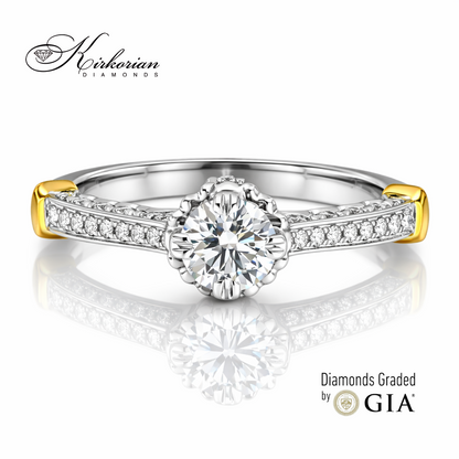 диамантен годежен пръстен 0.65 ct GIA сертифициран модел T112