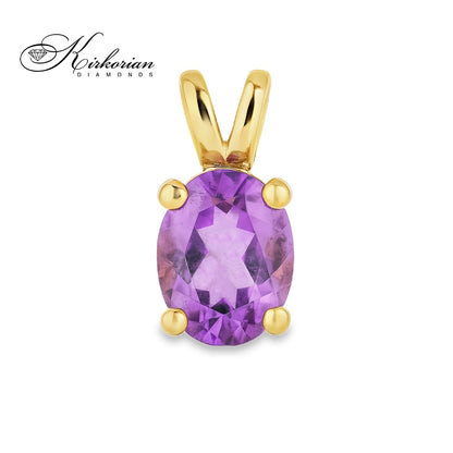 Висулка VS02AM от жълто злато 14К с аметист 0.74 ct – Подходяща за зодия Риби
