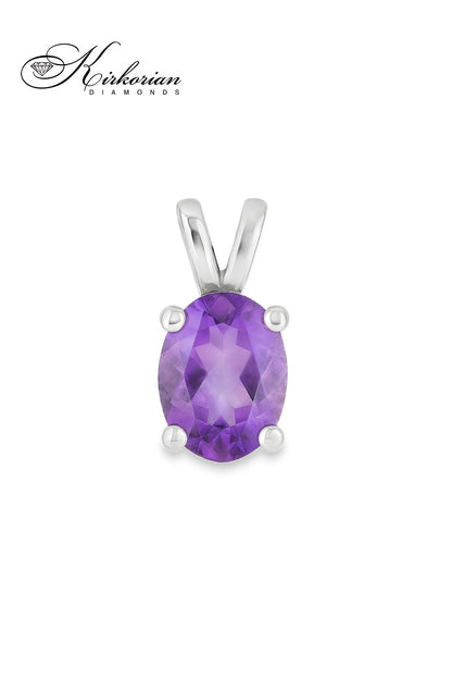 Висулка от бяло злато 14К с аметист 0.86 ct – зодия Риби | Kirkorian Diamonds