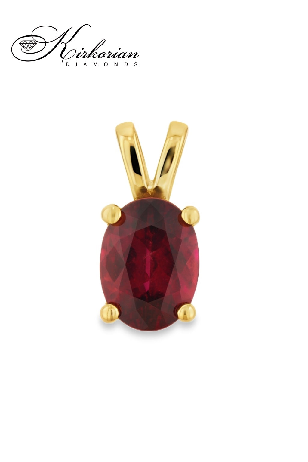 Висулка VS02GR от жълто злато 14К с гранат 1.04 ct – Луксозна изработка, подходяща за подарък