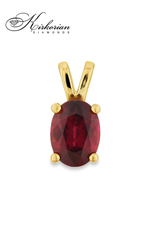 Висулка VS02GR от жълто злато 14К с гранат 1.04 ct – Луксозна изработка, подходяща за подарък