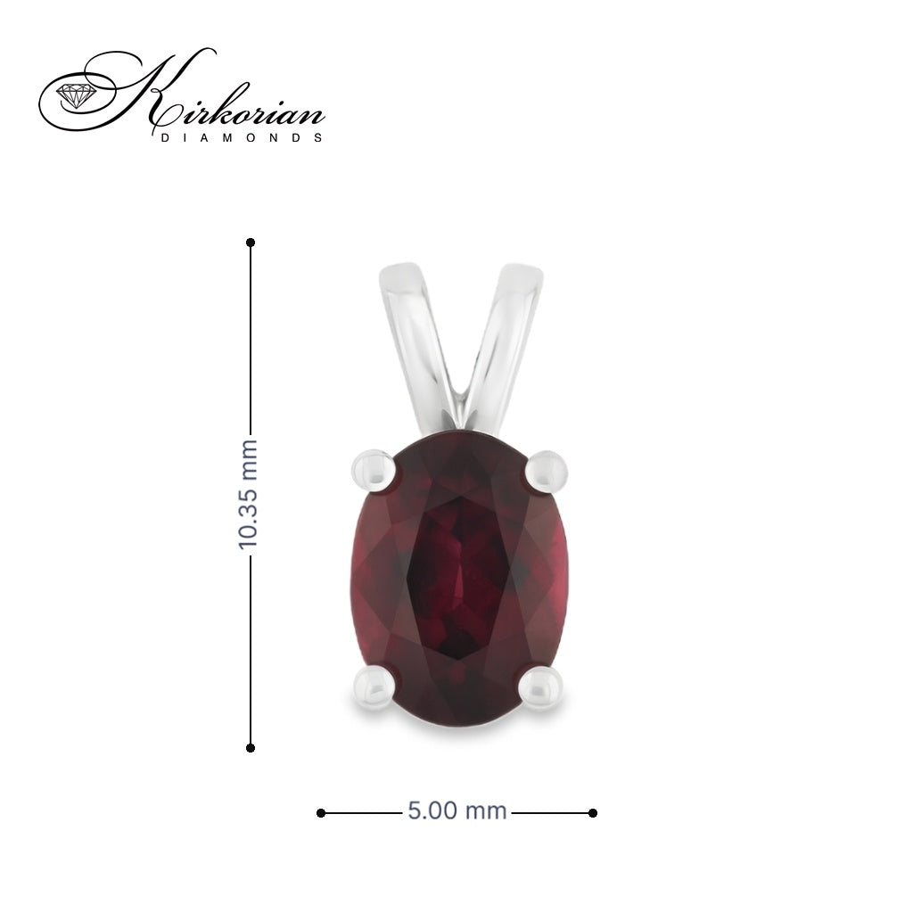 Висулка от бяло злато 14К с гранат 0.95 ct – зодия Козирог | Kirkorian Diamonds