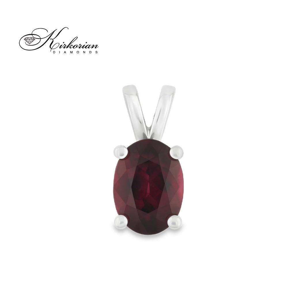Висулка от бяло злато 14К с гранат 0.95 ct – зодия Козирог | Kirkorian Diamonds