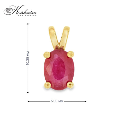 Висулка VS02RB от жълто злато 14К с рубин – Бижу за зодия Лъв