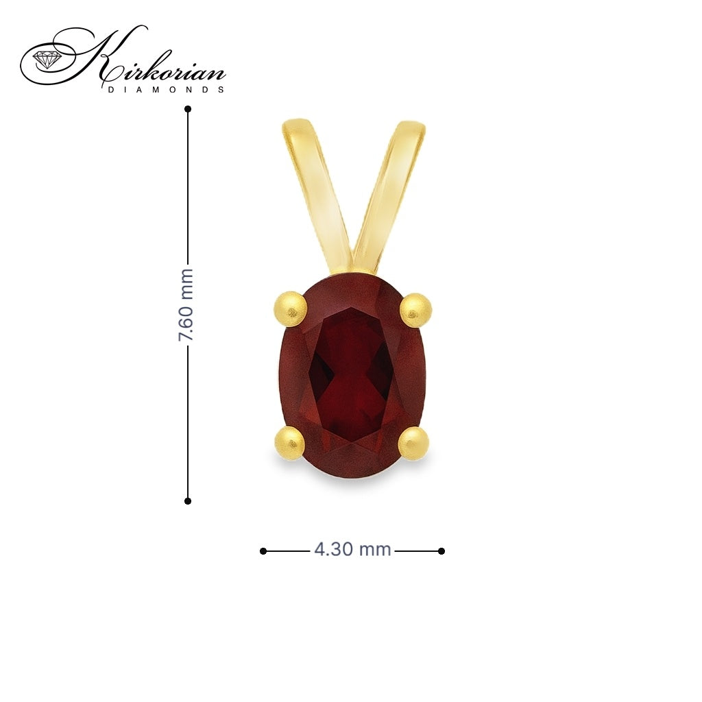 Златна висулка с естествен гранат 0.51 ct – подходяща за зодия Козирог