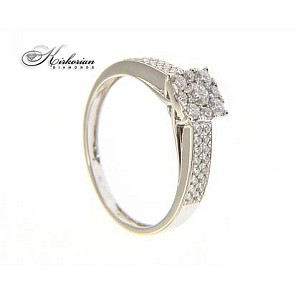  годежен пръстен  бяло злато  18к с диаманти 0.50 карата код:S158679    