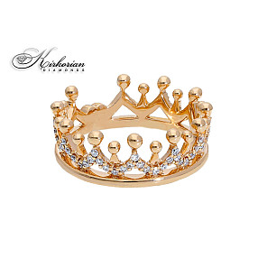 Пръстен корона розово злато 18k диаманти 0.41ct  код:S233178  