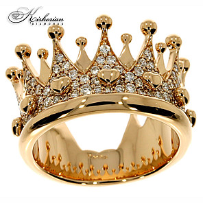 Пръстен корона розово злато 18k диаманти 1.06ct  код:S247085 