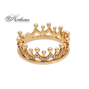 Пръстен корона розово злато 18k диаманти 0.44ct  код:S247093    