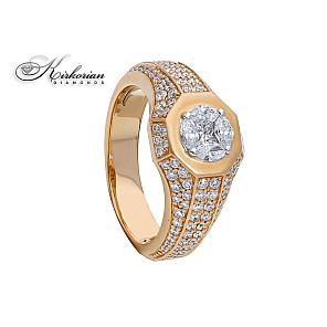 Мъжки пръстен розово злато 18k диаманти 0.99ct код:S247258  