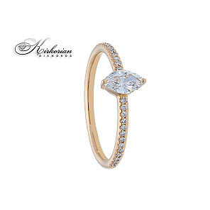 годежен пръстен розово злато 18к  диаманти 0.28ct код:S248269 