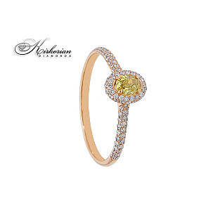Годежен пръстен розово злато 18к  диаманти 0.47ct код:S250045