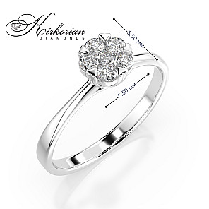 Годежен пръстен от бяло злато 18К с диаманти 0.21 ct G SI – код: 10110015
