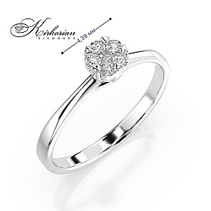 Годежен пръстен от бяло злато 18К с диаманти 0.12 ct – елегантен дизайн, код 10110015B1