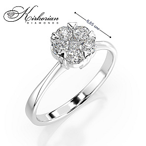 Годежен пръстен от бяло злато 18К с диаманти 0.37 ct – Код 10110015B2