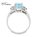 Годежен пръстен от бяло злато 14К с топаз 1.95 ct и диаманти 0.09 ct – модел K403