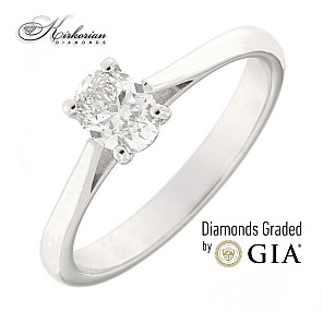 Годежен пръстен бяло злато 14к. диамант 0.50 карата GIA сертификат код:612