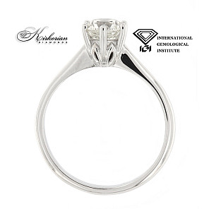 Годежен пръстен бяло злато 14к. диамант 0.90 карата IGI сертификат код:613