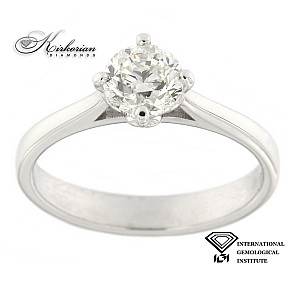 Годежен пръстен бяло злато 14к. инвестиционен диамант 1.00 карат IGI сертификат код:614