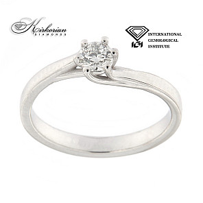 Годежен пръстен бяло злато 14к. диамант 0.30 карата IGI сертификат код:615