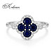 Пръстен със сапфири 0.728 ct и диаманти 0.17 ct от бяло злато 18К – модел RG058757