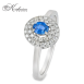 Годежен пръстен със сапфир 0.48 ct и диаманти 0.20 ct от бяло злато 18К – модел IT21