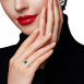 Бял златен пръстен със сапфир и диаманти 18k – модел IT22