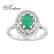 Пръстен от бяло злато 18K със смарагд 0.68ct и диаманти 0.29ct | Размер 53 | Kirkorian Diamonds