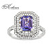 Пръстен от бяло злато 18K с танзанит 1.46ct и диаманти 0.64ct | Размер 54 | Код IT53