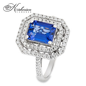 Пръстен от бяло злато 18K с танзанит 1.46ct и диаманти 0.64ct | Размер 54 | Код IT53