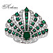 Бутиков пръстен с изумруд и диаманти от бяло злато 18К – луксозна изработка IT58