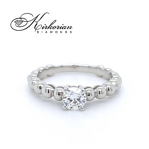 Годежен пръстен  бяло злато 14к. с диамант 0.40 карата код:K502