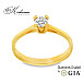 Годежен пръстен с диамант 0.25 ct GIA – жълто злато 14К | Цени от производител