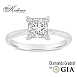 Годежен пръстен от бяло злато с диамант принцес 1.00ct GIA