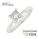 Годежен пръстен от бяло злато с диамант принцес 1.00ct GIA